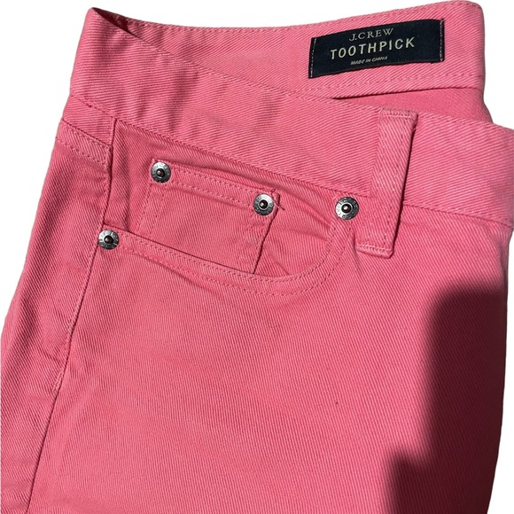 J. Crew Toothpick Ankle Jeans in Salmon Pink Garment Dyed Twill Size 28 - Picture 4 of 7